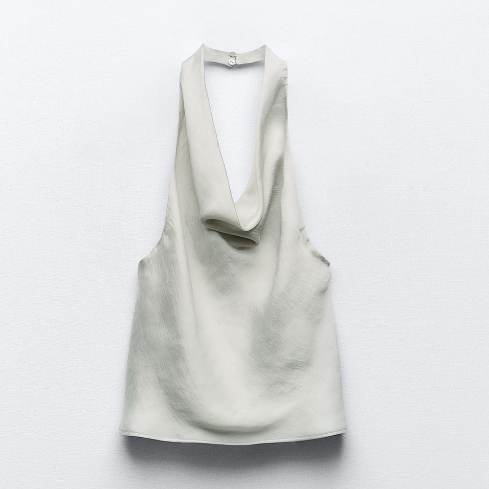 Elegant organza top in grey